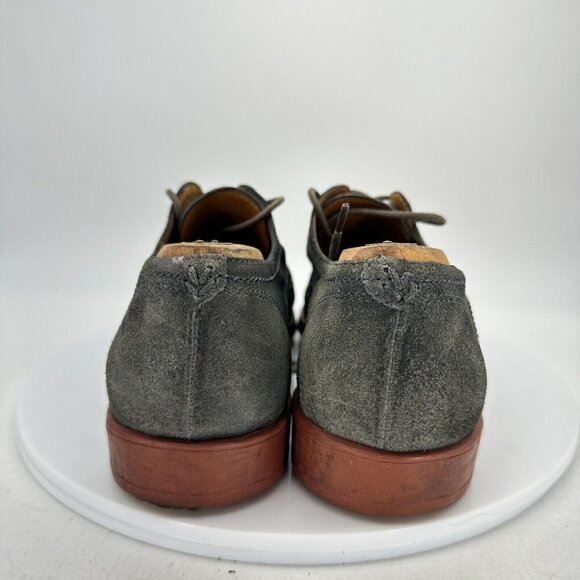 John Varvatos Men Size 7.5 Grey Suede Plain Toe Comfort Derby Dress Shoes - Picture 6 of 15